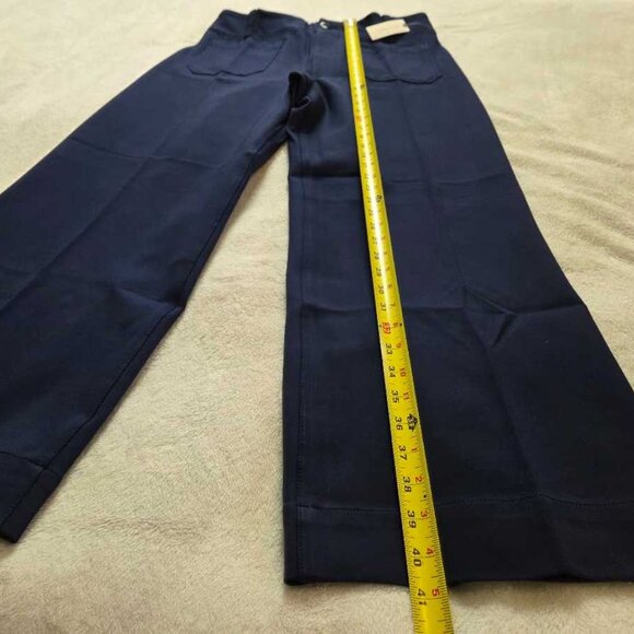 New 32 Tall Maeve x Anthropologie The Colette Ponte crop wide-leg pants in Navy - Picture 6 of 10